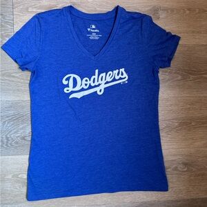 Los Angeles Dodgers Blue Fitted V-Neck Top Women’s Size Medium Fanatics MLB